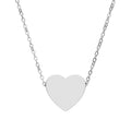 Stainless steel heart pendant necklace with link chain