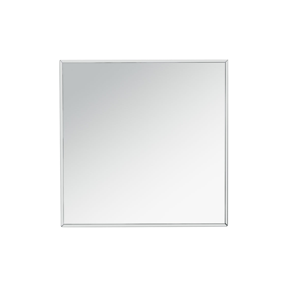 Square mirrored top panel with silver frame for a modern coffee table