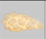 Cloud-shaped LED pendant lamp with soft light-yellow cloud shade