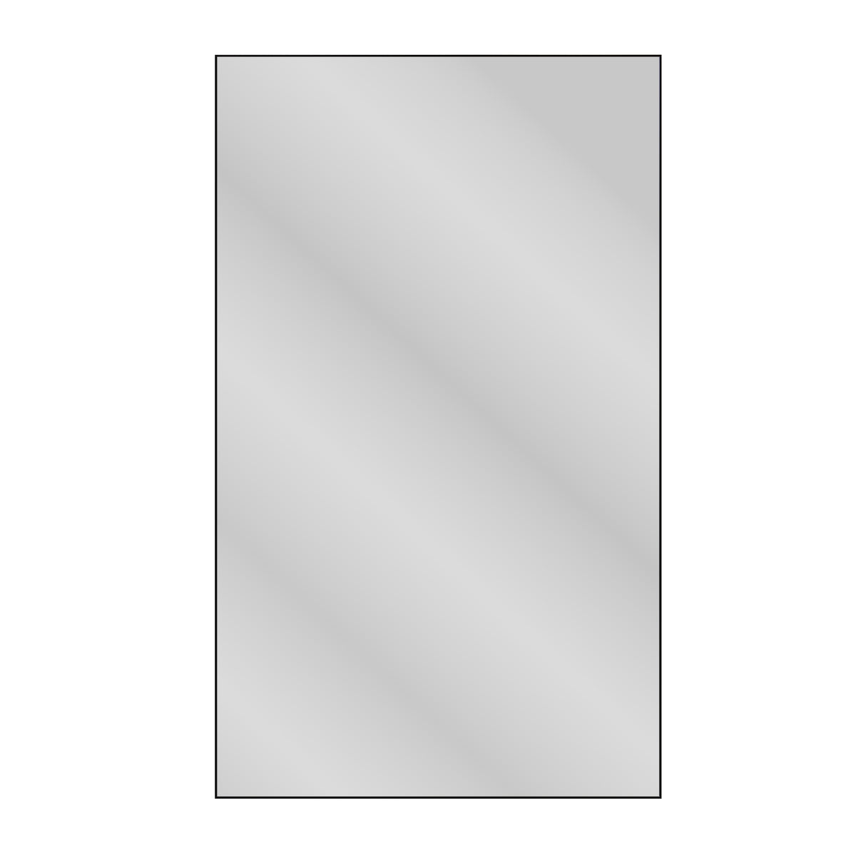 Black aluminum framed wall mirror with smooth reflective glass