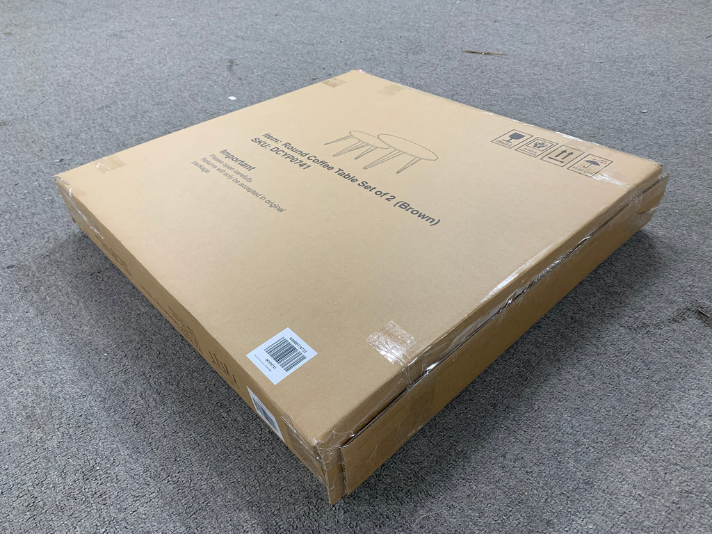 Cardboard shipping box for the round nesting coffee table set of 2
