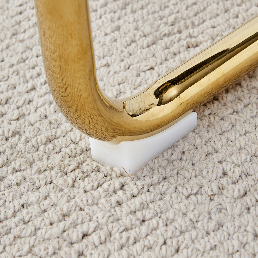 Gold metal chair leg with plastic non-slip pad